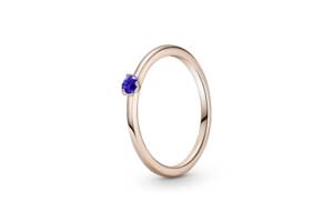 Серебряное кольцо Pandora Rose с небесно-синим камнем 189259C04 56