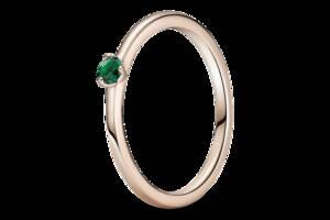 Серебряное кольцо Pandora Rose с зеленым камнем 189259C05 58