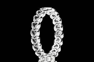 Серебряное кольцо Pandora Соединенные сердца 190980 52