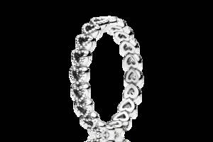 Серебряное кольцо Pandora Соединенные сердца 190980 58