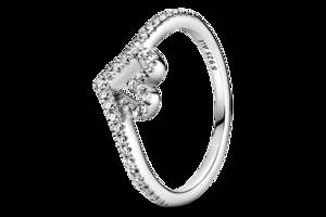 Серебряное кольцо Pandora Сияющее сердце 199302C01 58