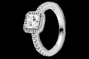 Серебряное кольцо Pandora Сияющий квадрат 52