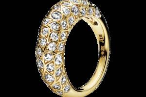 Серебряное кольцо Pandora в позолоте Shine Соблазн 168290CZ