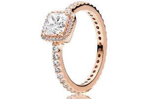 Серебряное кольцо Pandora Вечная классика в позолоте Rose 180947CZ 50