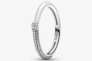 Серебряное кольцо Pandora 'Ряд паве' 16,5