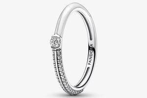 Серебряное кольцо Pandora 'Ряд паве' 52