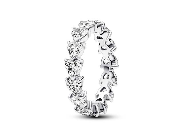 Серебряное кольцо Pandora Ряд сердец 193103C01 54