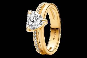 Серебряное кольцо Pandora Сердце с двумя оборотами 163100C01 50