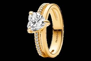 Серебряное кольцо Pandora Сердце с двумя оборотами 163100C01 58