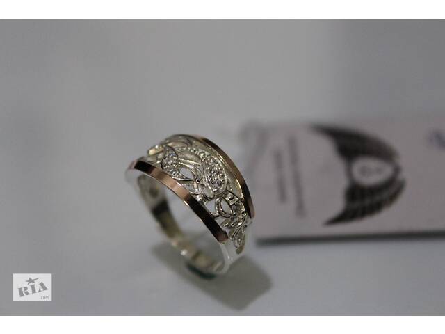 Серебряное кольцо с золотом ch0019