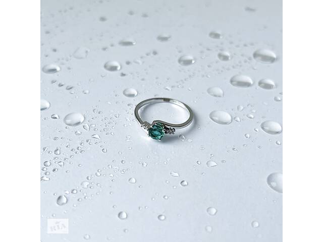 Серебряное кольцо SilverBreeze с аквамарином nano 0.455ct фианитами (2143222) 17