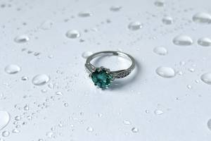 Серебряное кольцо SilverBreeze с аквамарином nano 1.647ct фианитами (2143192) 17.5