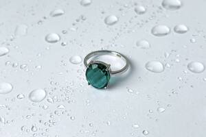 Серебряное кольцо SilverBreeze с аквамарином nano 4.005ct (2143208) 17.5
