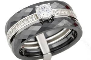 Серебряное кольцо SilverBreeze с керамикой (0481685) 18.5 размер