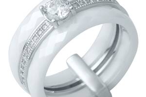 Серебряное кольцо SilverBreeze с керамикой 16.5 (0481630)