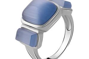 Серебряное кольцо SilverBreeze с кошачим глазом (2054498) 17.5 размер