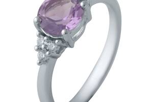Серебряное кольцо SilverBreeze с натуральным аметистом 1634523 18 размер
