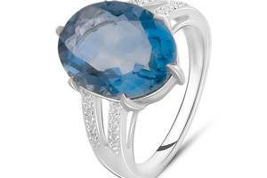 Серебряное кольцо SilverBreeze с натуральным флюоритом 10.18ct топазом белым (2121626) 19
