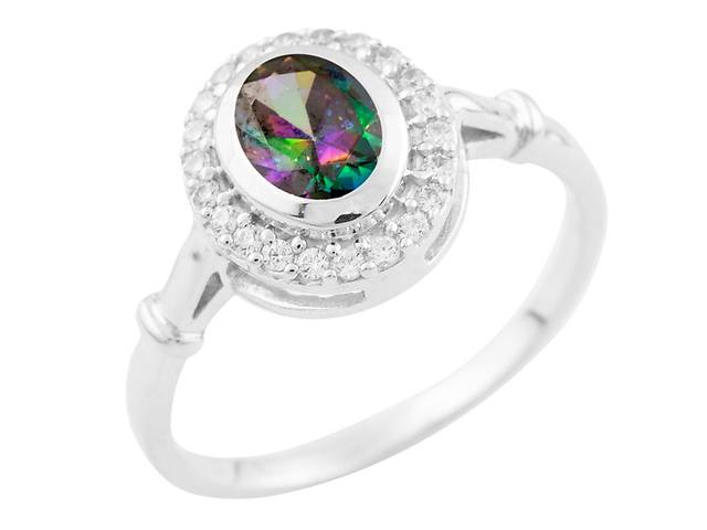 Серебряное кольцо SilverBreeze с натуральным мистик топазом 1515808 17.5 размер
