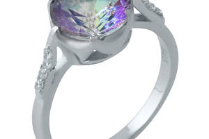 Серебряное кольцо SilverBreeze с натуральным мистик топазом 1988336 18 размер