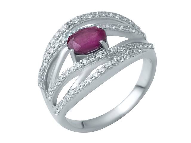 Серебряное кольцо SilverBreeze с натуральным рубином 17 (1946985)