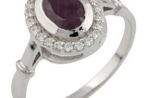Серебряное кольцо SilverBreeze с натуральным рубином 17 размер (1087992)
