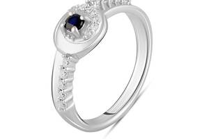 Серебряное кольцо SilverBreeze с натуральным сапфиром 0.125ct (2103714) 16.5