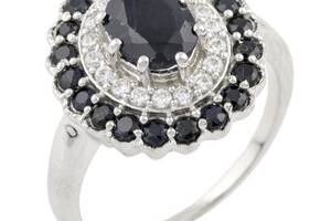 Серебряное кольцо SilverBreeze с натуральным сапфиром 3.02ct (0468839) 18.5 размер