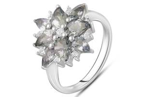 Серебряное кольцо SilverBreeze с натуральным танзанитом 2.62ct топазом белым (2116974) 16.5