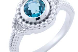Серебряное кольцо SilverBreeze с натуральным топазом Лондон Блю 1655313 18 размер