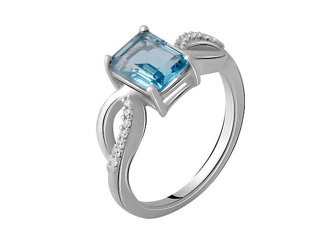 Серебряное кольцо SilverBreeze с натуральным топазом Лондон Блю 2.039ct (2062585) 18 размер