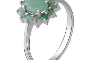 Серебряное кольцо SilverBreeze с натуральным изумрудом 1.216ct (1964804) 17 размер