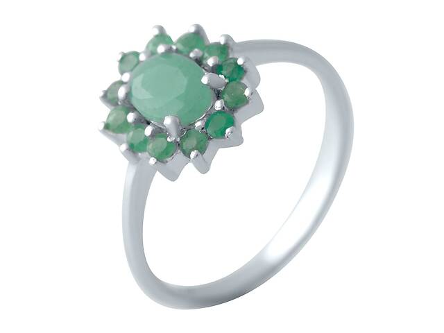 Серебряное кольцо SilverBreeze с натуральным изумрудом 18 размер (2043386)