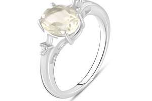 Серебряное кольцо SilverBreeze с натуральным зеленым аметистом 1.625ct фианитами (2105336) 19