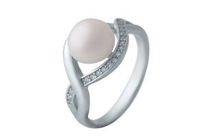 Серебряное кольцо SilverBreeze с натуральным жемчугом 2035510 18.5 размер