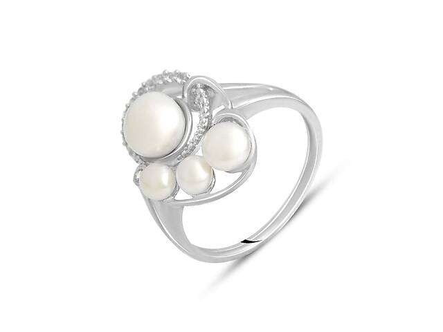 Серебряное кольцо SilverBreeze с натуральным жемчугом топазом белым (2123507) 17