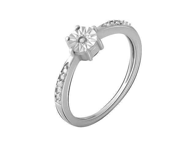 Серебряное кольцо SilverBreeze с натуральными бриллиантом 0.027ct (2043645) 18.5 размер