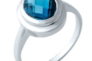 Серебряное кольцо SilverBreeze с топазом Лондон Блю (1913215) 17.5