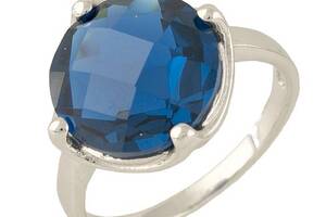 Серебряное кольцо SilverBreeze с топазом nano Лондон Блю (0704876) 18.5 размер