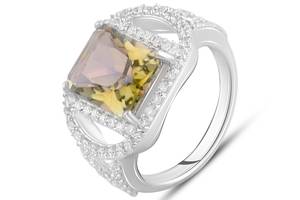 Серебряное кольцо SilverBreeze с цитрином nano 3.577ct фианитами (2123170) 16