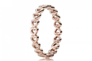 Серебряное кольцо в позолоте Pandora Символ любви rose 188696C00 52