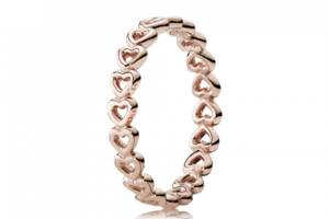 Серебряное кольцо в позолоте Pandora Символ любви rose 188696C00 56