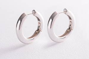 Серебряные серьги - кольца 123220 Оникс