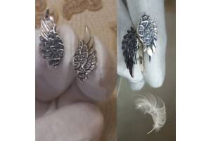 Серебряные серьги Крылья Ангела - стильные серебряные серьги с английским замком