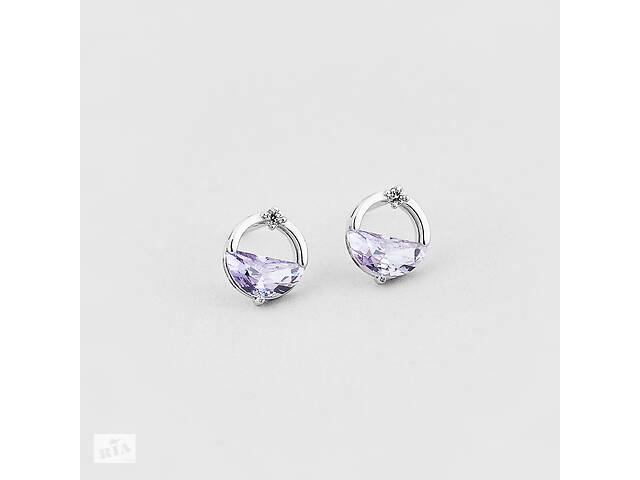 Серебряные серьги Minimal 21122р-purple