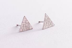 Серебряные серьги - пусеты Треугольники 4888 Оникс