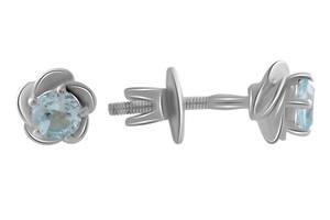 Серебряные серьги SilverBreeze с натуральным топазом 0.65ct (2064572)