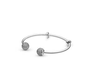 Серебряный браслет-бэнгл Pandora Moments открытый 596438CZ 19