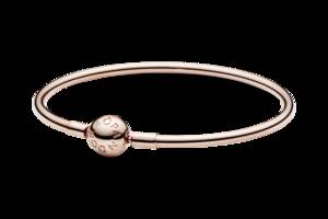 Серебряный браслет-бэнгл Pandora Moments Rose 587132