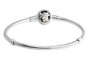 Серебряный браслет основа Pandora Цветы 590744CZ 19